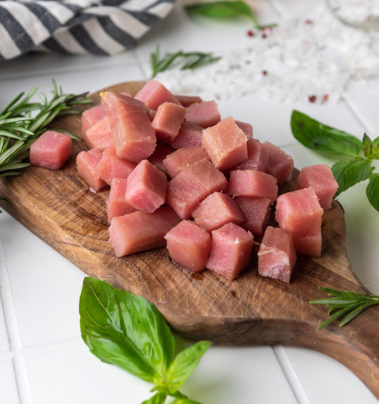 Portioned Tuna Dicing Cubes