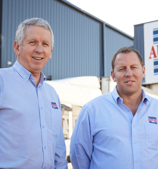 Peter Hardy (left), Dale Bissett (right), Auspork, Derrimut, Australia